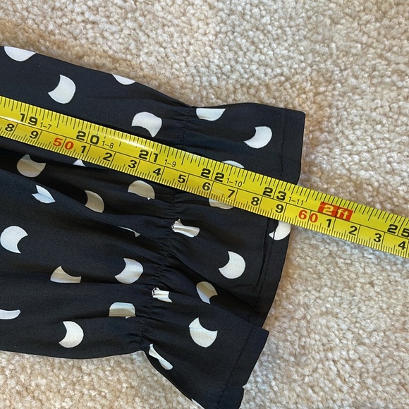 Anthropology, Dolan, black, long, sleeved blouse with white moons, medium - Picture 13 of 16